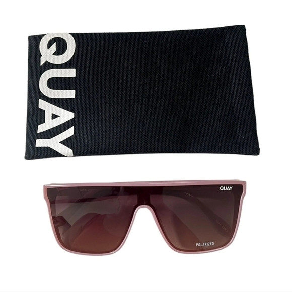 New Quay Australia NIGHTFALL Oversized Polarized Rose-Tinted Sunglasses main image 5